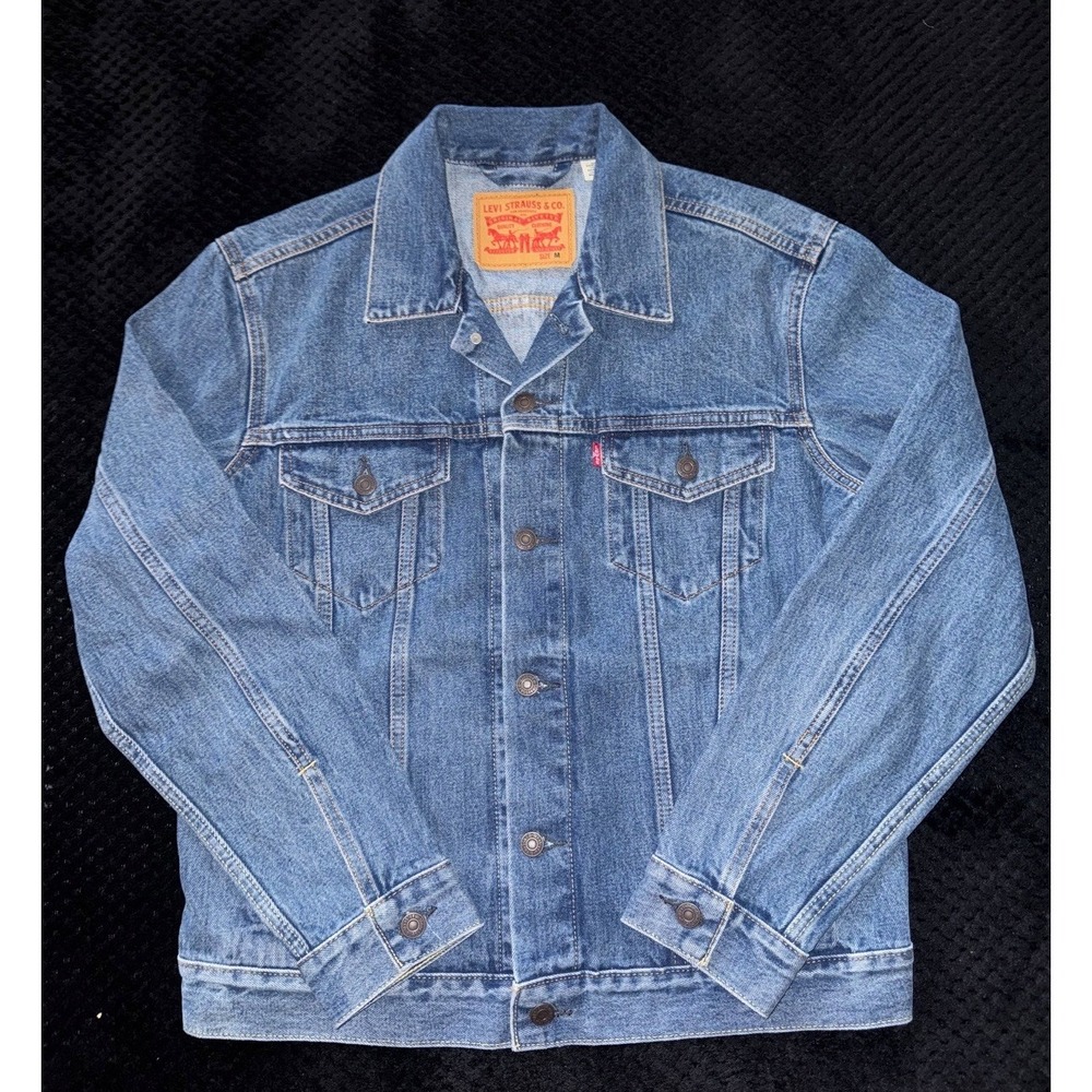 Levi's Men's Trucker Jacket Jean Jacket Classic Denim with Pockets Size Medium
